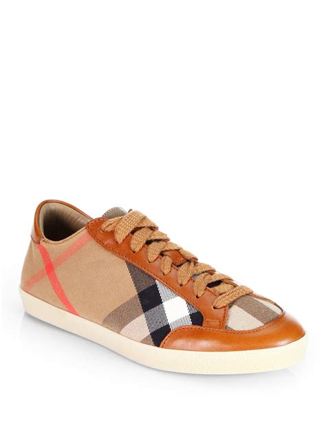 burberry canvas check and leather sneakers|Women’s Designer Sneakers .